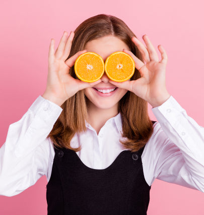 Woman with lemon eyes
